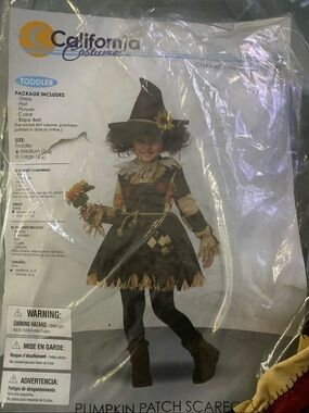 4 pce California Costumes Toddler Scarecrow Dress